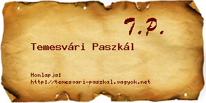 Temesvári Paszkál névjegykártya
